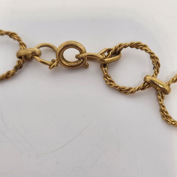 Braided Circle Chain Long Necklace Textured Layering Casual Workwear Lightweight - Picture 4 of 6